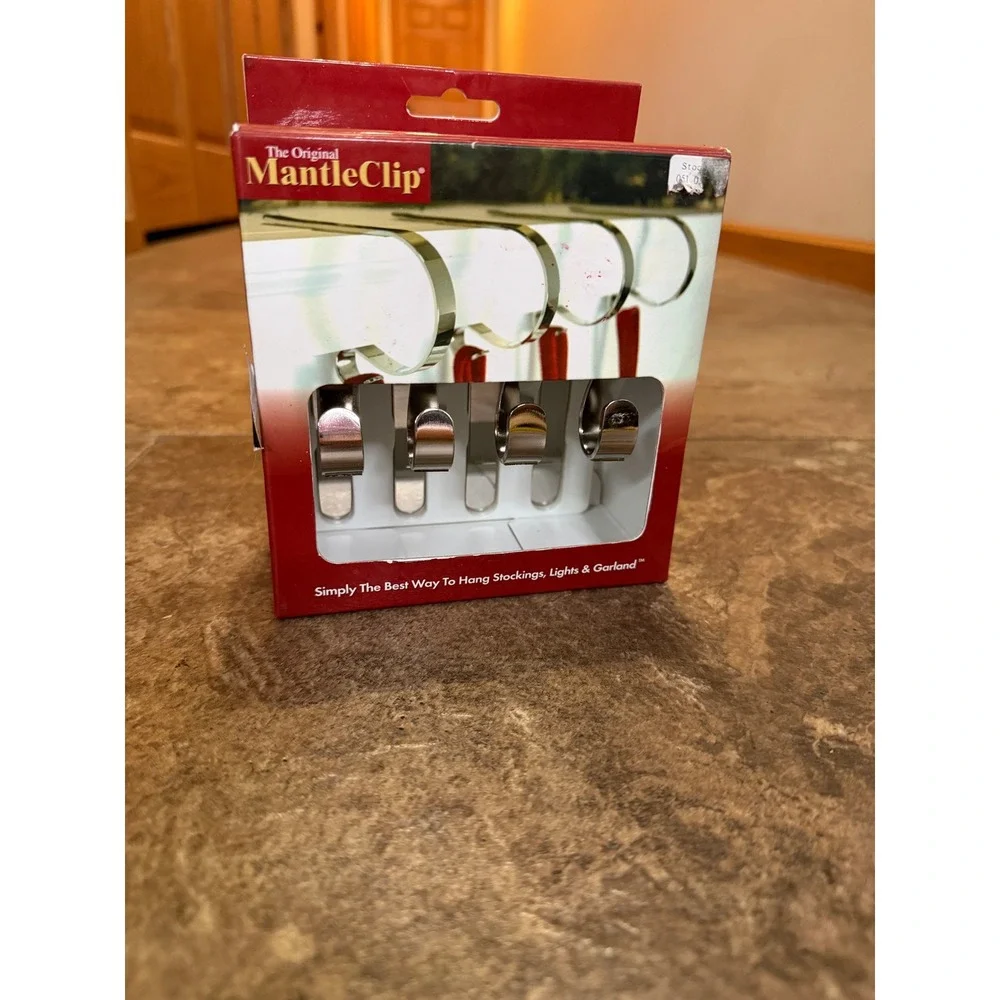 Haute Decor The Original MantleClip Silver Stocking Hangers Set of 4 MC0404